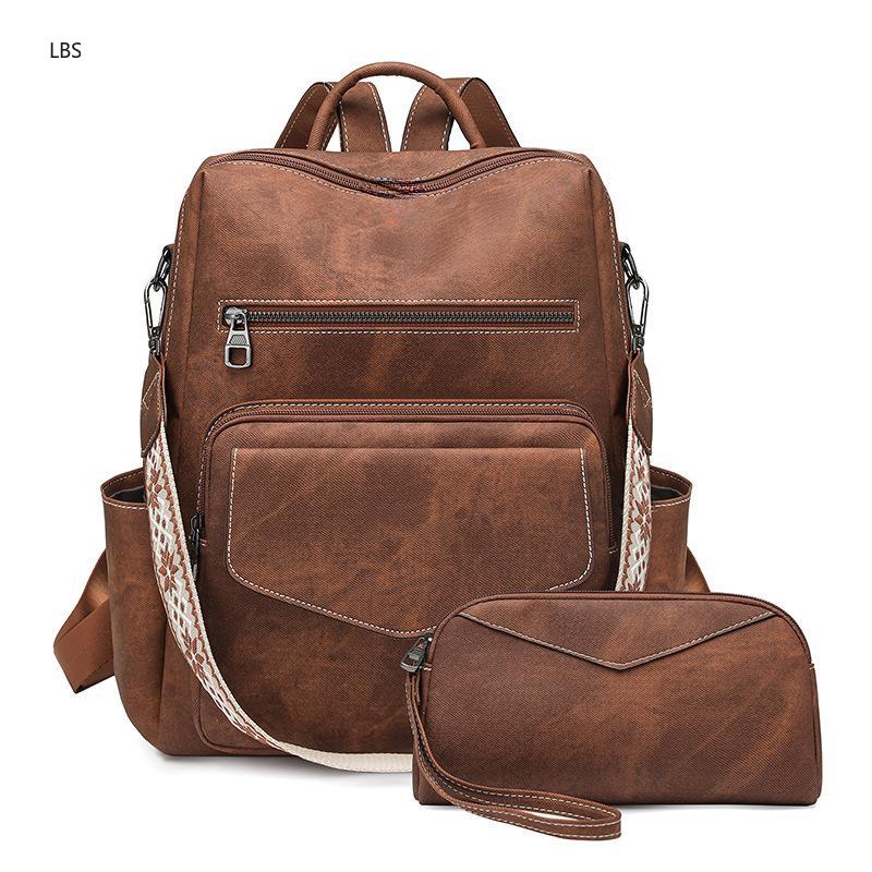 Leather Backpack Vintage - Women's PU Leather Vintage Backpack Large