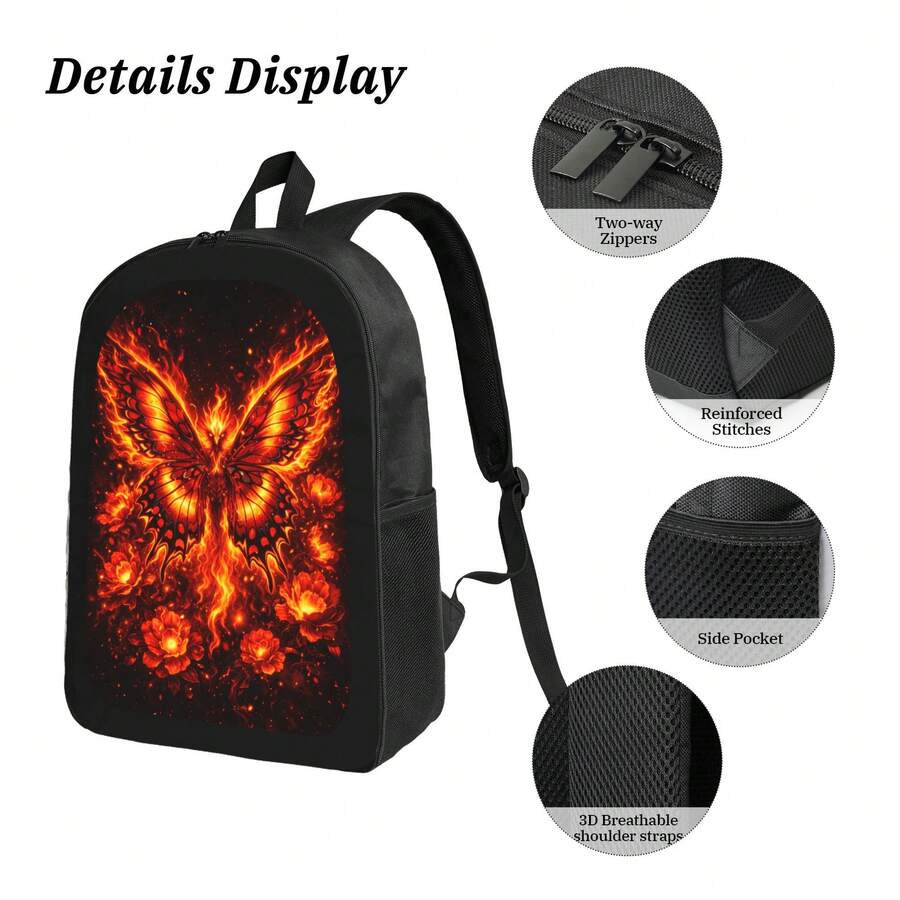 Flame Phoenix Butterfly Backpa - Fashion Backpack Women recension och pris