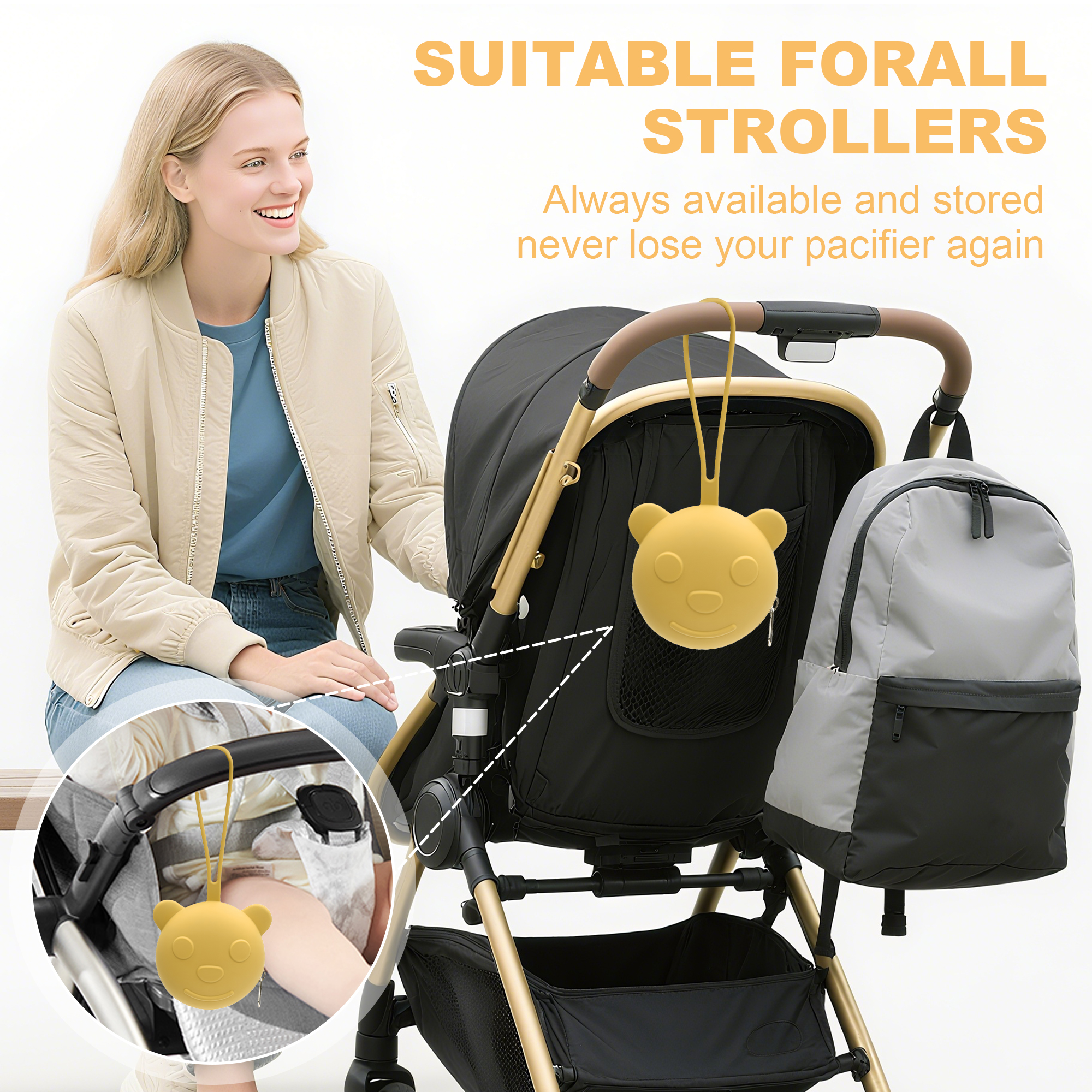 Portable silicone pacifier bag - Backpack Diaper Bag recension och pris