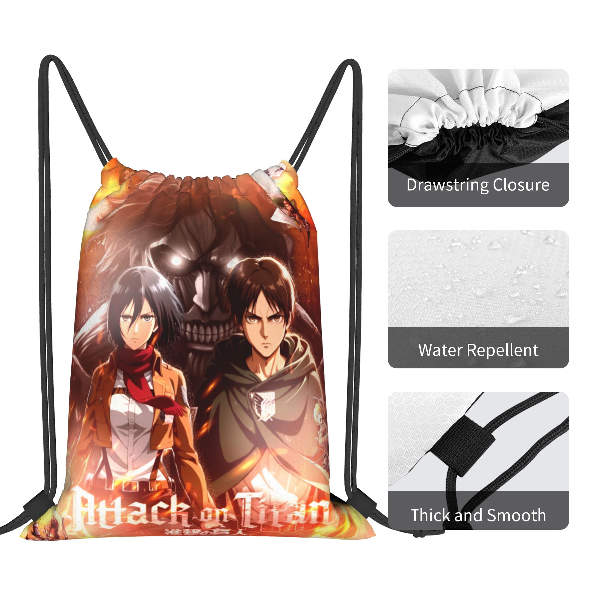 Custom Attacks on Titans Draws - Drawstring Gym Bag recension och pris