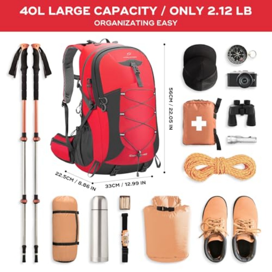 Hiking Backpack, Camping Backp - Hiking Backpack Waterproof recension och pris