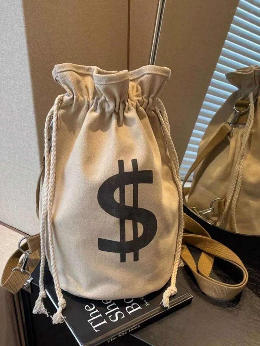 Black Canvas Drawstring Crossb - Canvas Backpack Casual recension och pris
