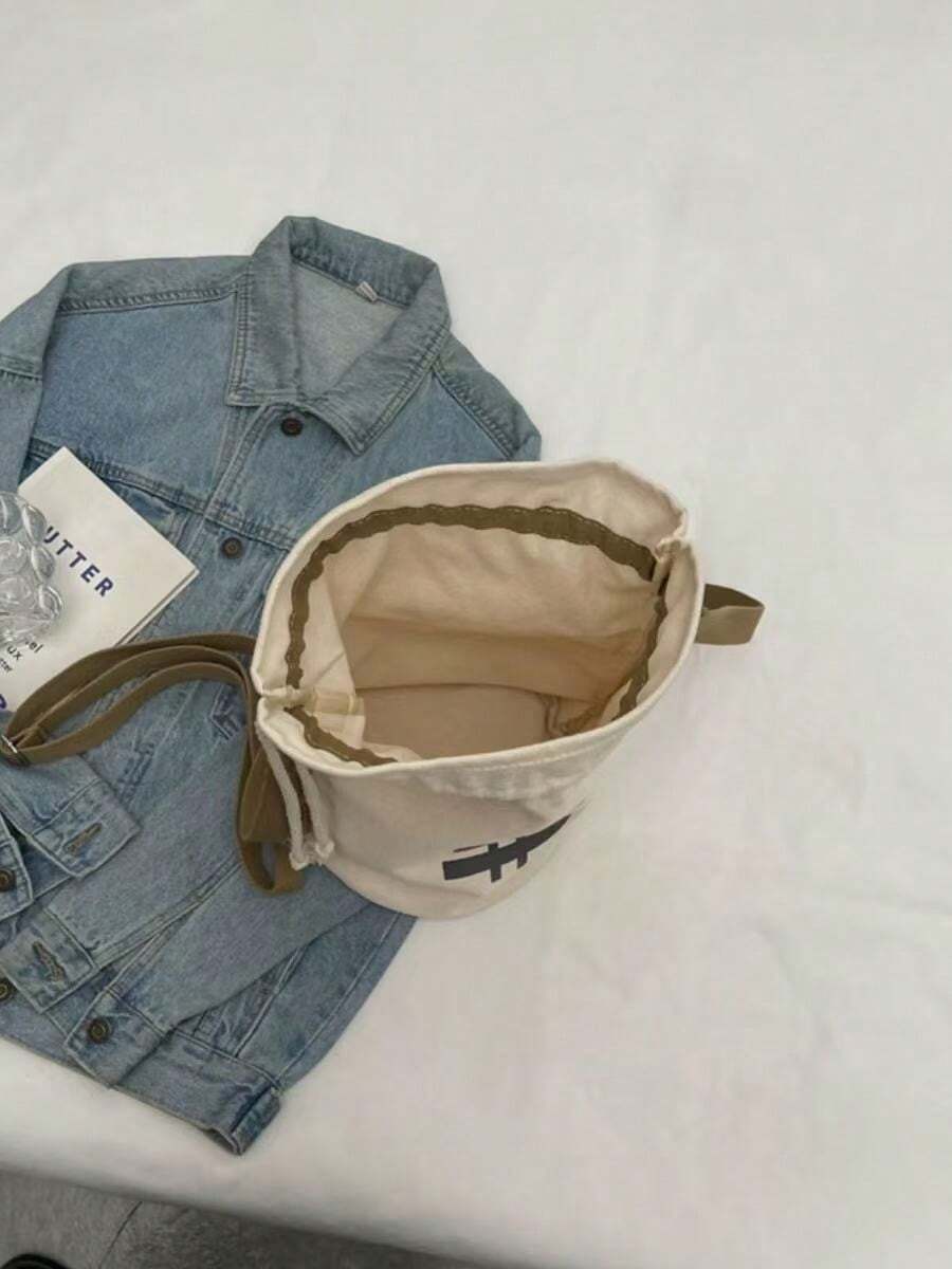 Black Canvas Drawstring Crossb - Canvas Backpack Casual recension och pris