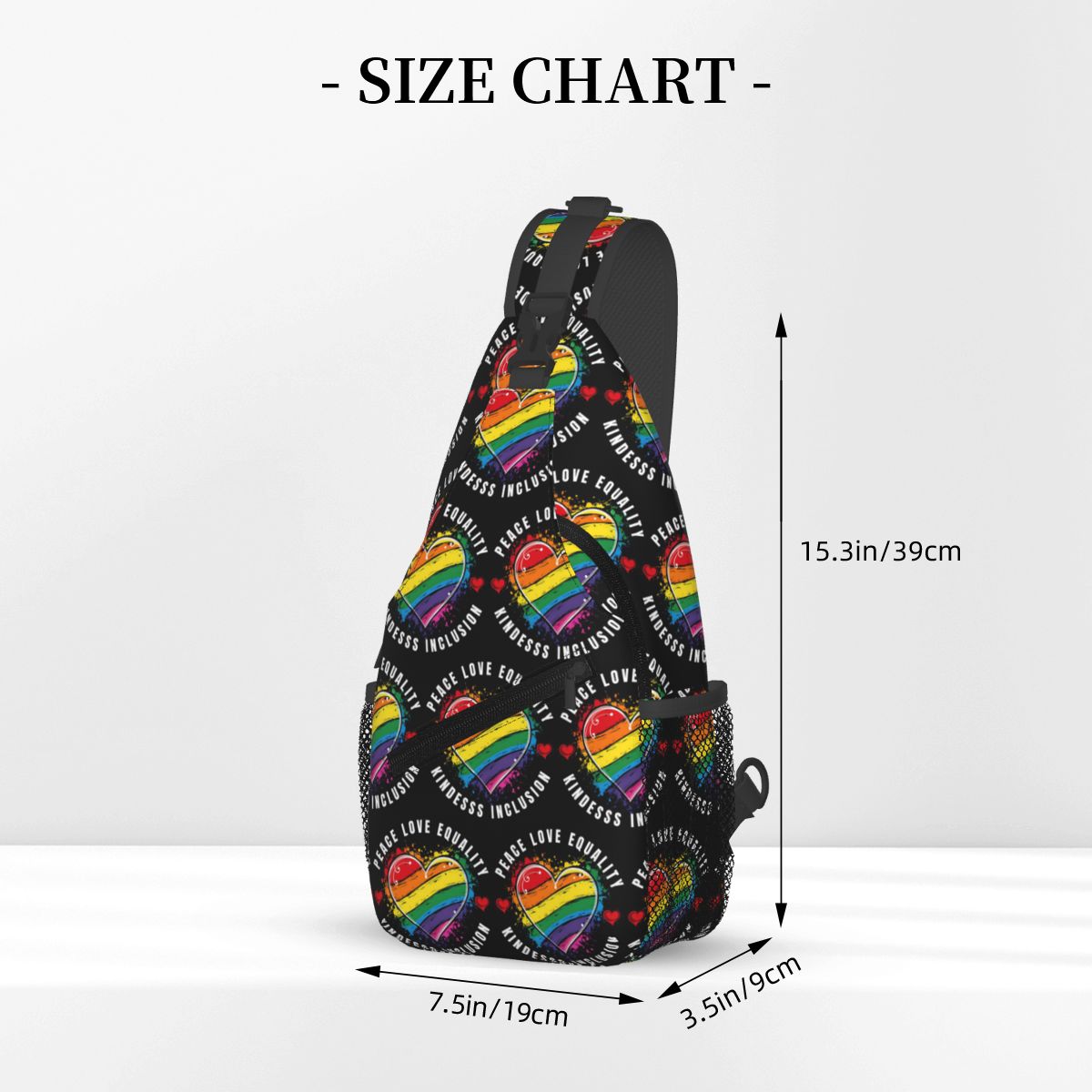 Inclusive Rainbow Printed LGBT - Sling Backpack Shoulder recension och pris