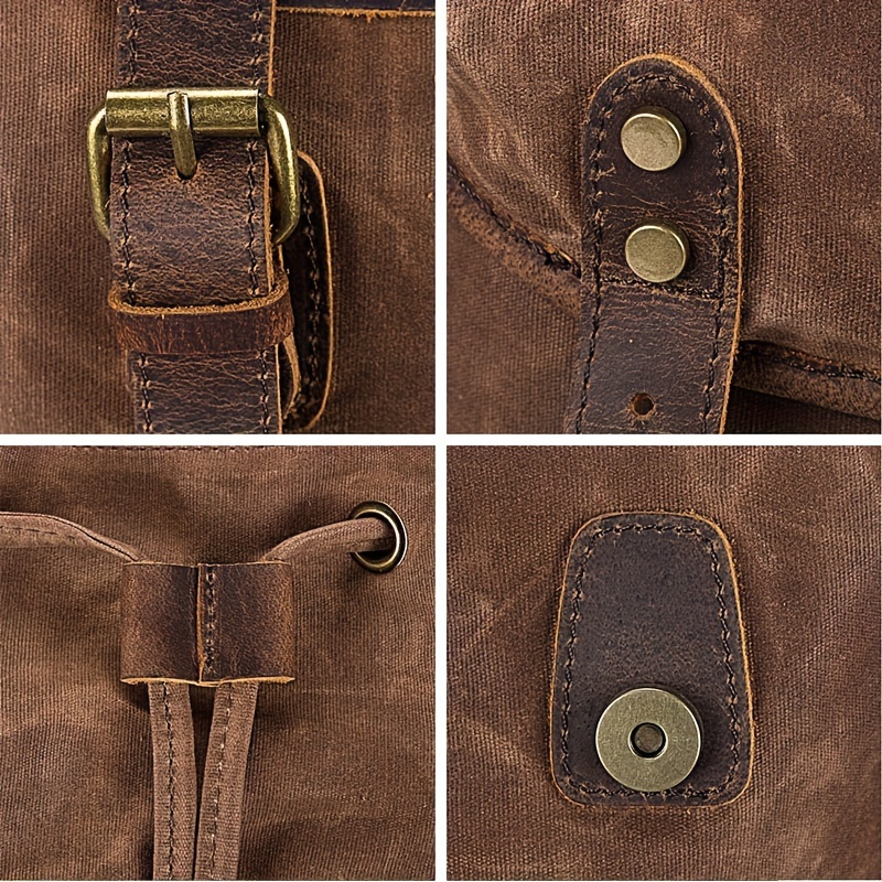 Vintage Men'S Leather Backpack - Canvas Backpack Casual recension och pris