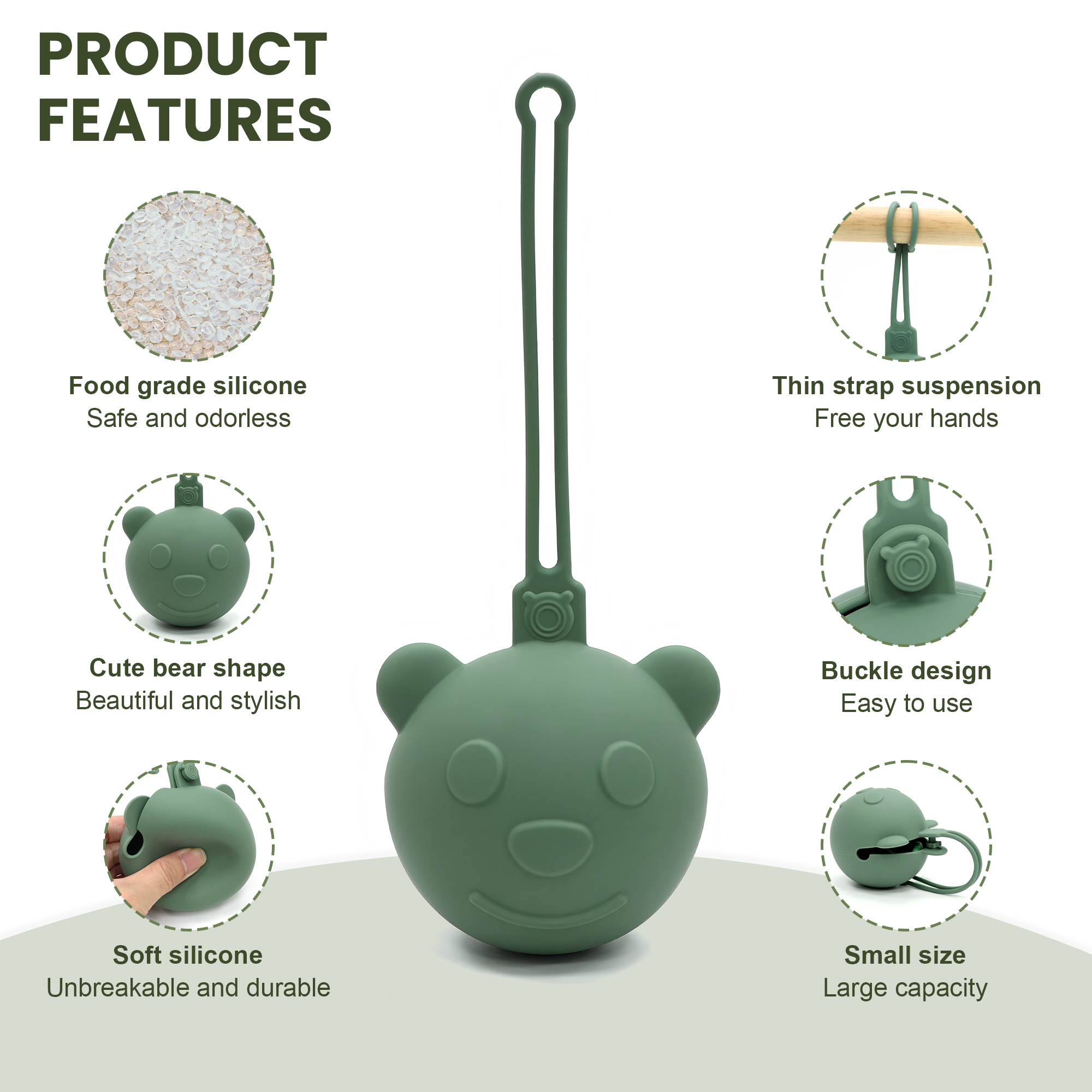 Bear-shaped portable silicone  - Backpack Diaper Bag recension och pris