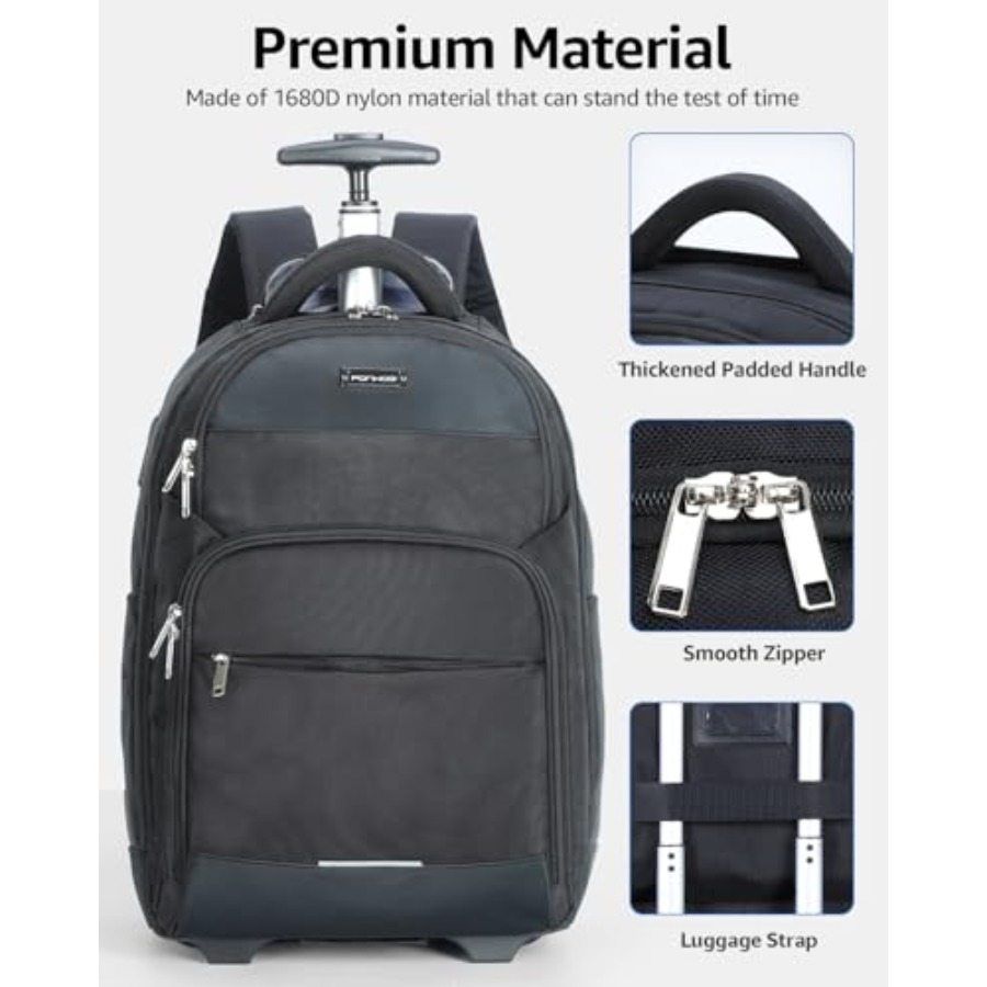 Rolling Backpack 30L Travel La - Laptop Backpack 15.6 recension och pris