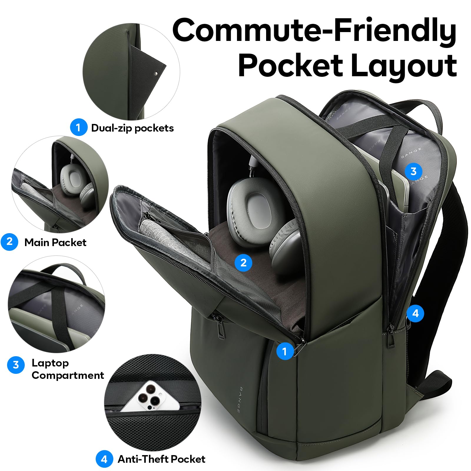 BANGE Fashion Simple Design Wo - Laptop Backpack 15.6 recension och pris