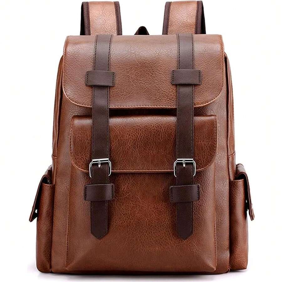 PU Leather Backpack For Men An - Laptop Backpack 15.6 recension och pris