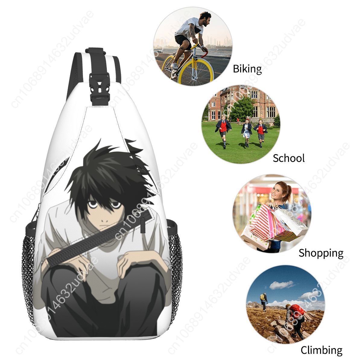 L Death Note Sling Bags Chest  - Sling Backpack Shoulder recension och pris