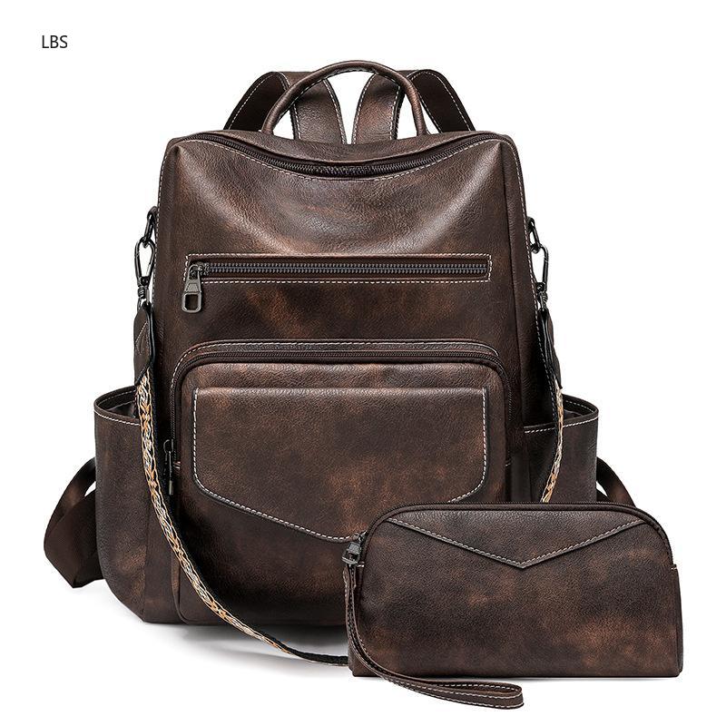 Women's PU Leather Vintage Bac - Leather Backpack Vintage recension och pris