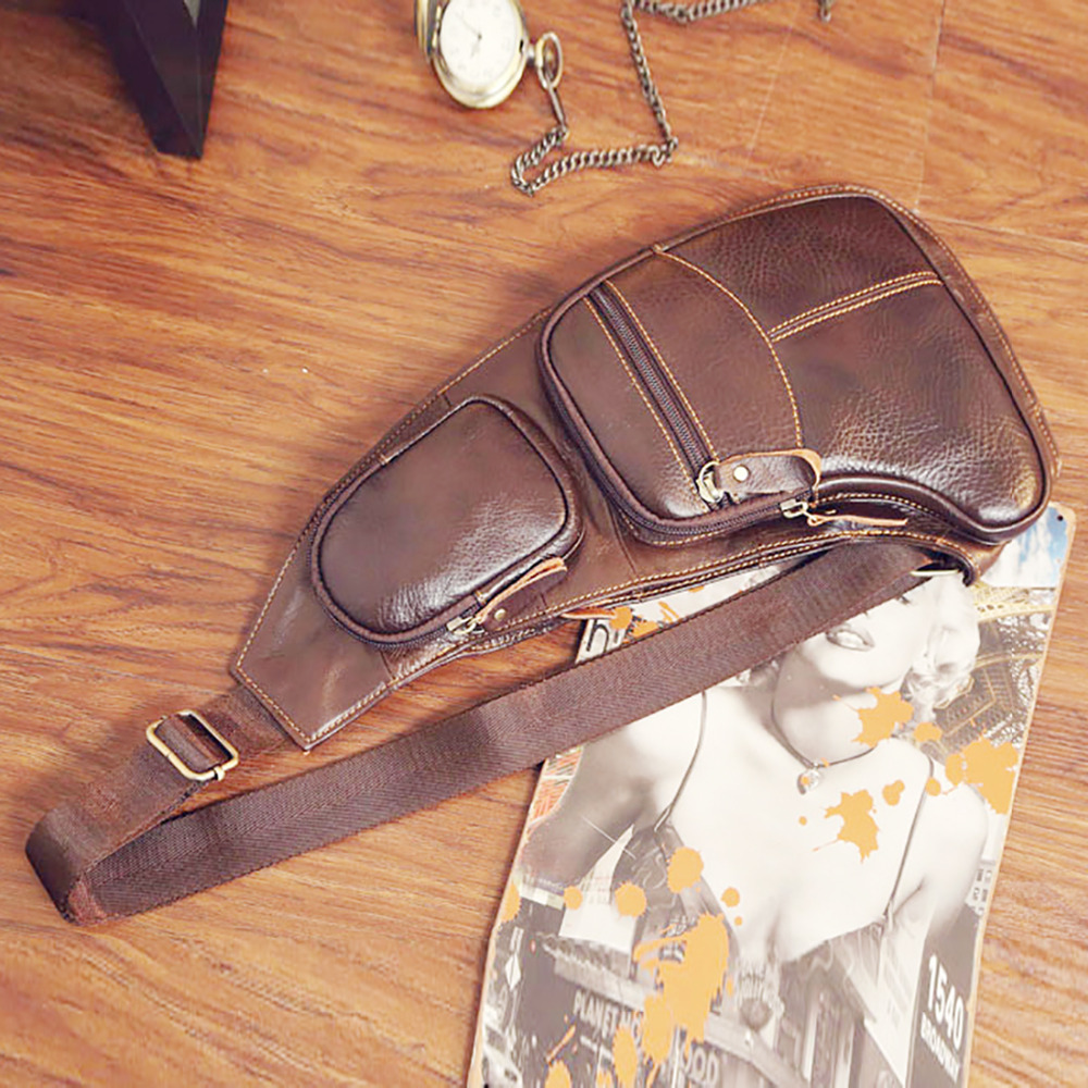 High Quality Men Genuine Leath - Sling Backpack Shoulder recension och pris