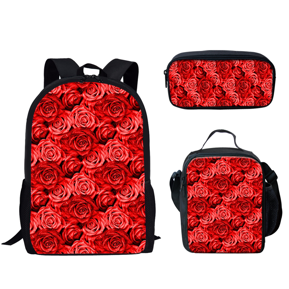 Gothic Red Rose Design Print 3 - School Backpack Teen recension och pris