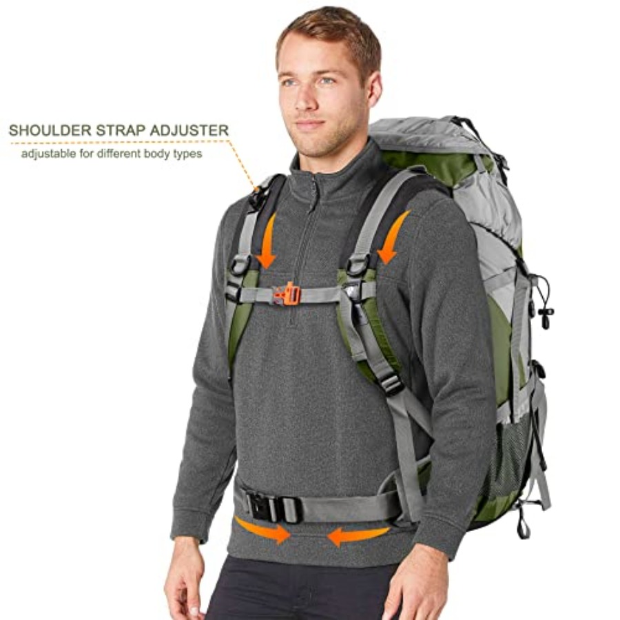 Loowoko 50L Hiking Backpack, W - Rain Cover Backpack recension och pris