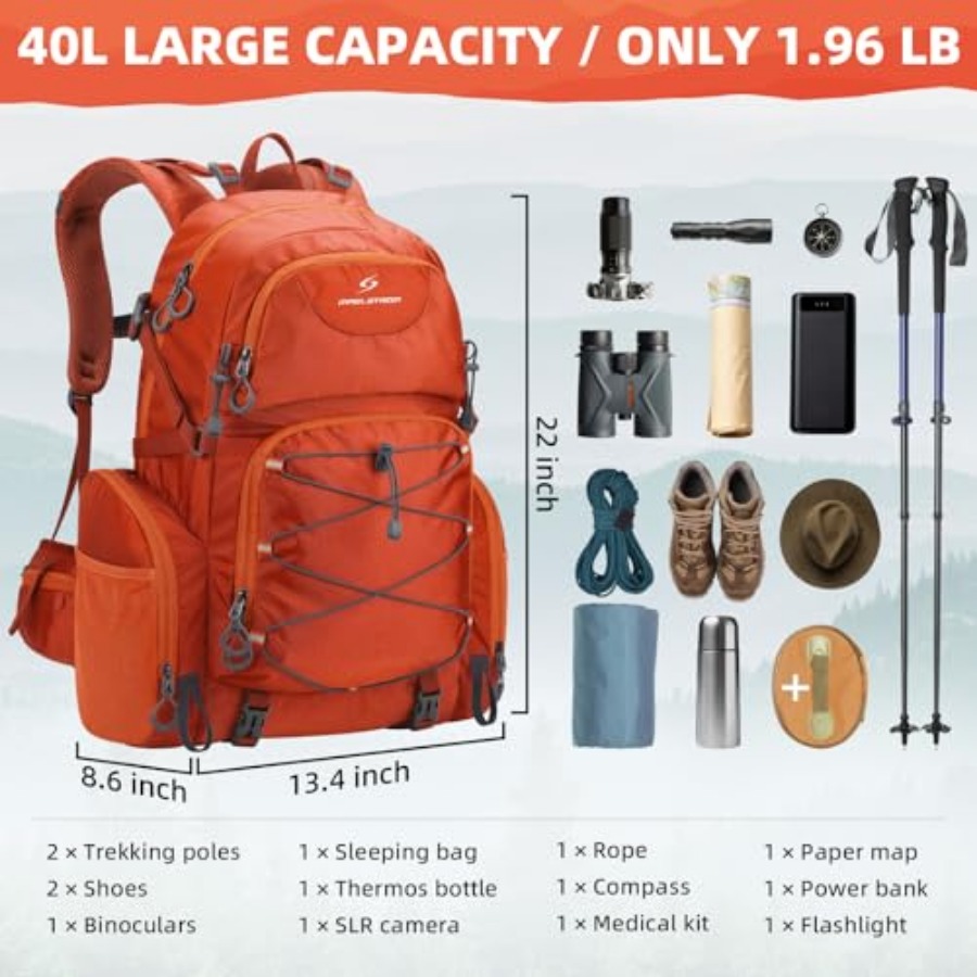 Hiking Backpack, 40L Waterproo - Hiking Backpack Waterproof recension och pris