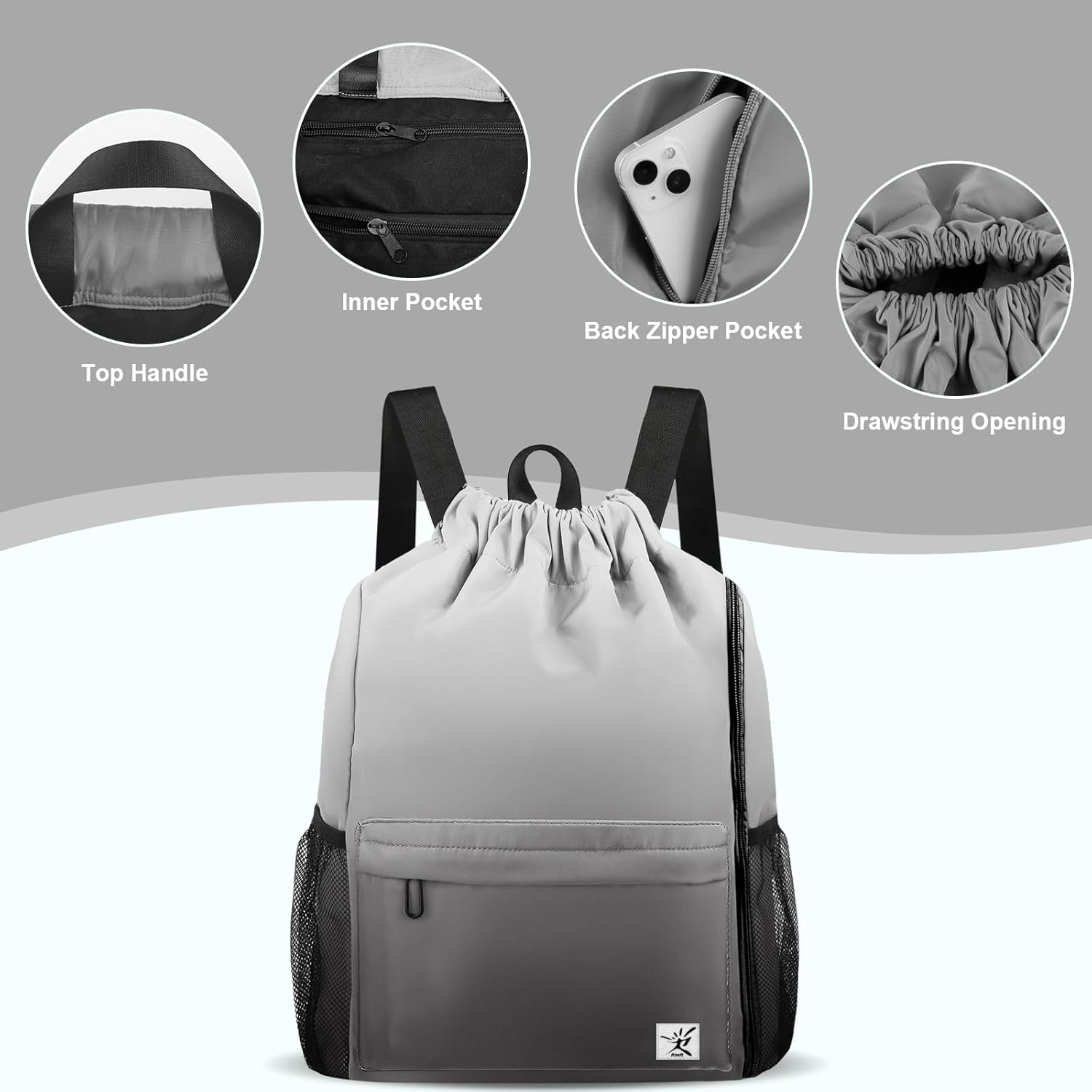 Drawstring Backpack with Mesh  - Drawstring Gym Bag recension och pris