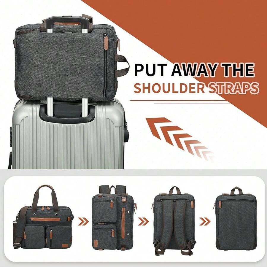 Canvas Laptop Backpack 3-In-1  - Canvas Backpack Casual recension och pris