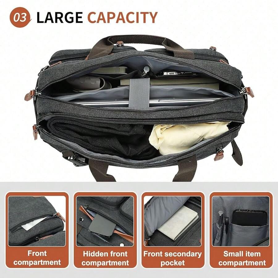 Canvas Laptop Backpack 3-In-1  - Canvas Backpack Casual recension och pris