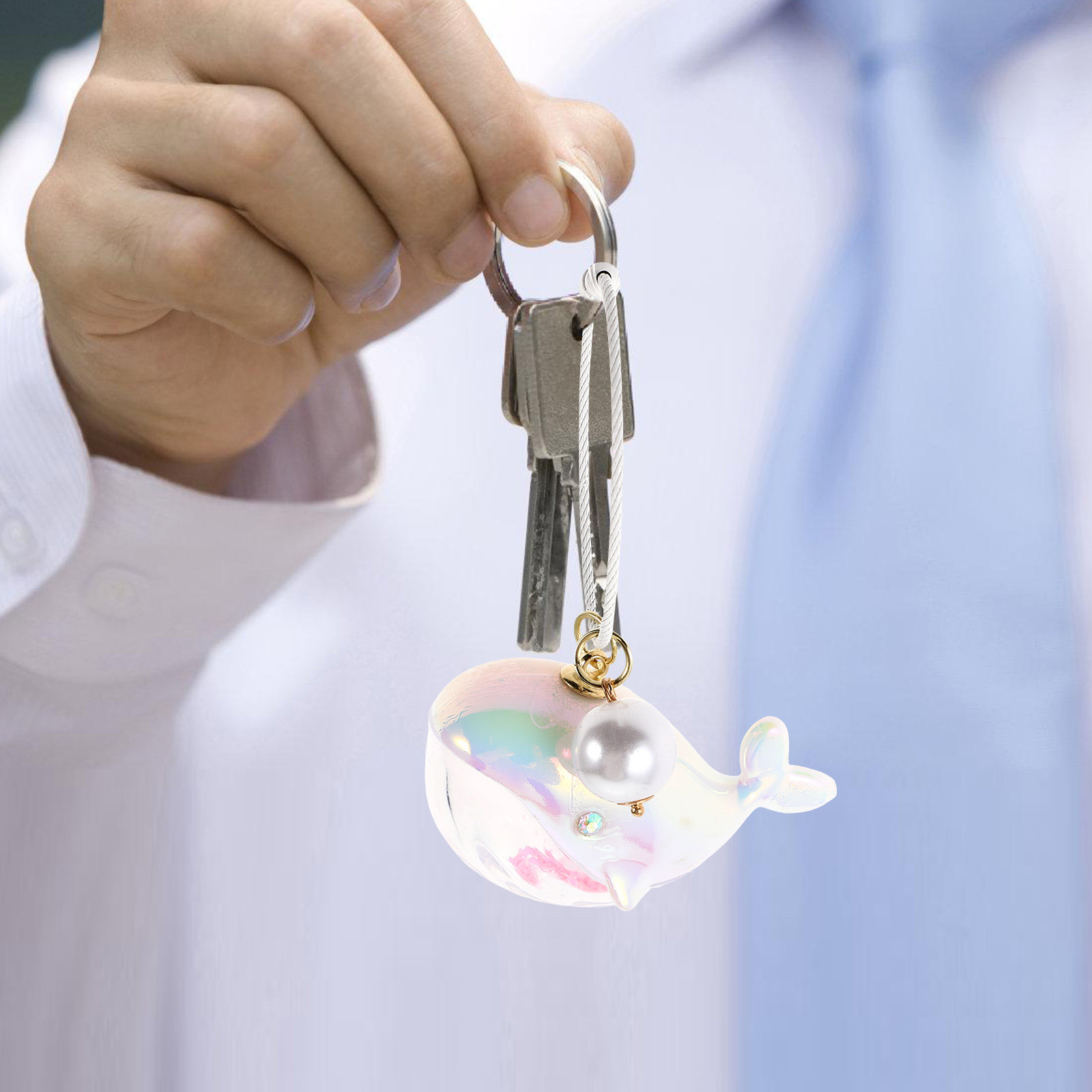 Adorable Whale Keychain Charm  - Mini Backpack Purse recension och pris