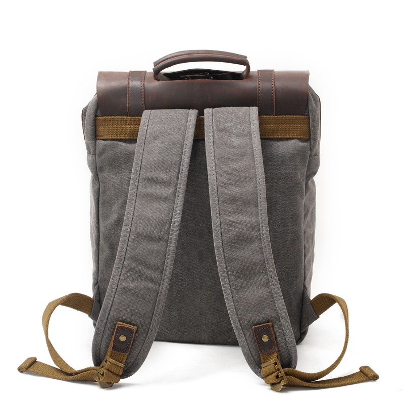 Military Canvas Leather Backpa - Rucksack Military Style recension och pris