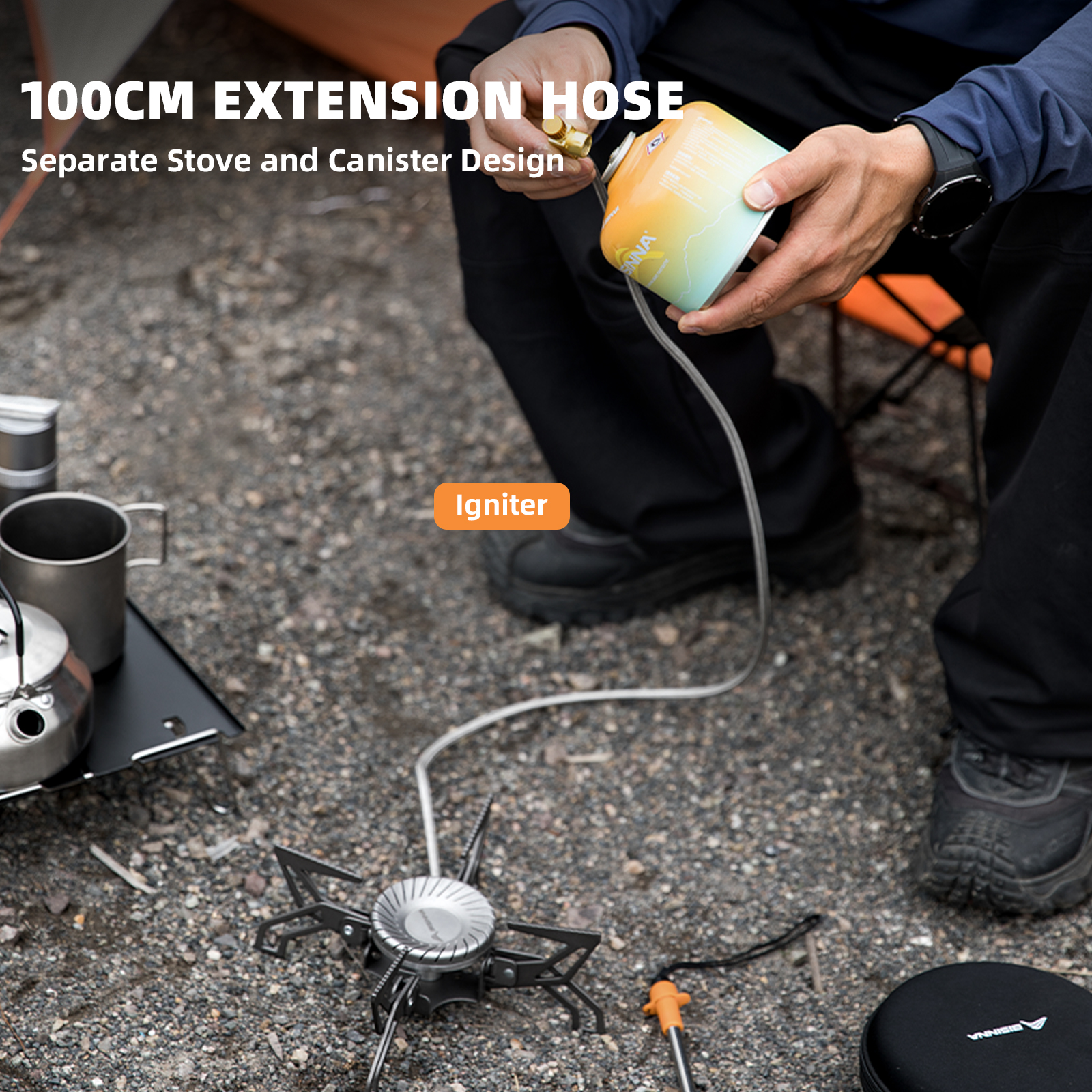 BISINNA Camping Stove 4000W Hi - Foldable Backpack Small recension och pris