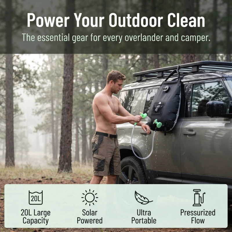 20L Solar Shower Bag Large Cap - Hydration Pack Outdoor recension och pris