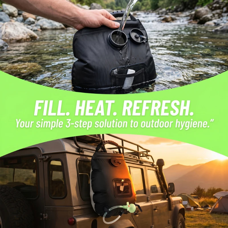 20L Solar Shower Bag Large Cap - Hydration Pack Outdoor recension och pris