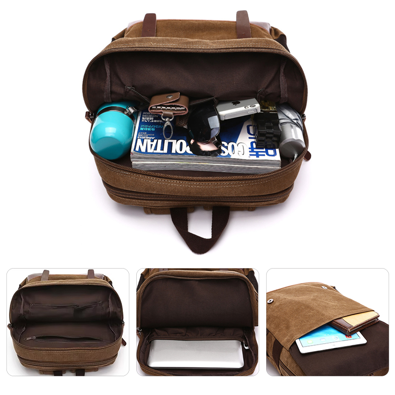 Mens Large Vintage Canvas Back - Laptop Backpack 15.6 recension och pris